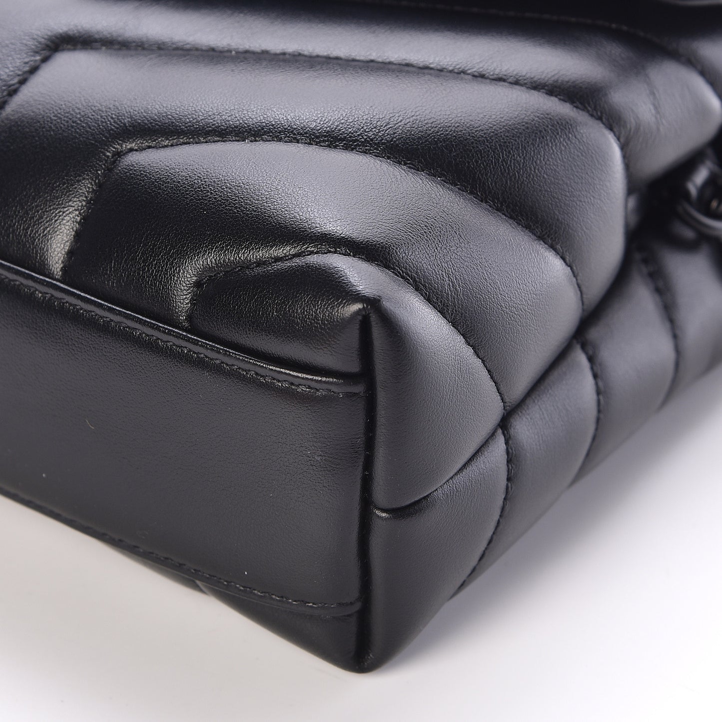 Calfskin Y Quilted Monogram Toy Loulou Crossbody Bag Black