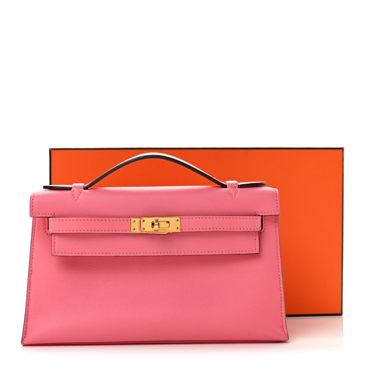 Hermes Swift Kelly Pochette Clutch Rose Azalee 14 of 14