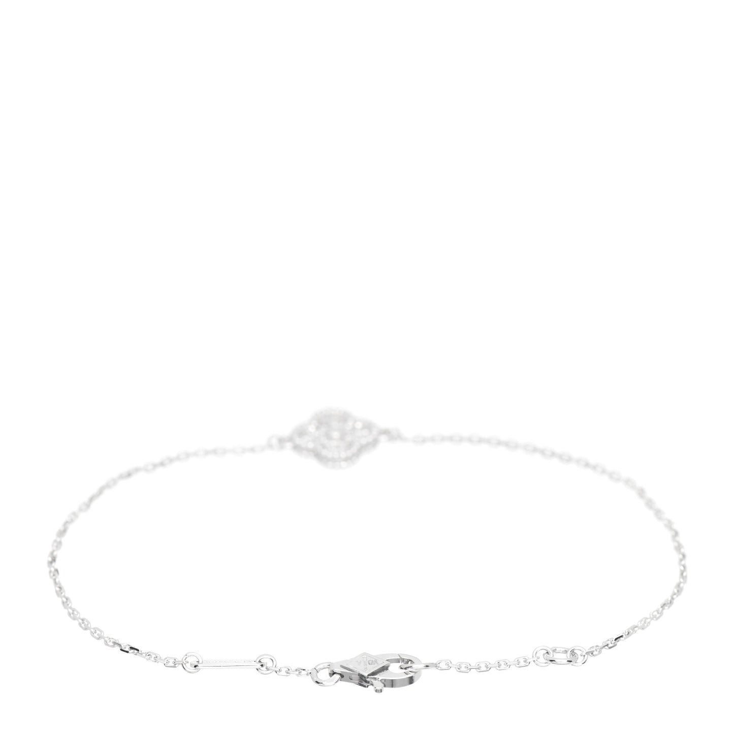 18K White Gold Diamond Sweet Alhambra Bracelet