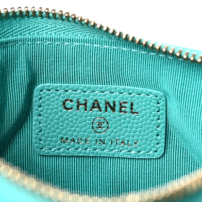 Chanel Caviar Quilted Small Cosmetic Case Turquoise 6 of 8