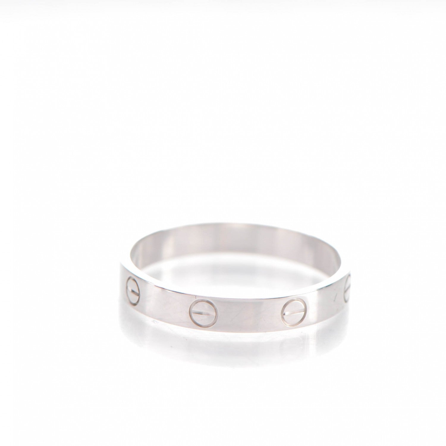 Cartier 18K White Gold 4mm LOVE Wedding Band Ring 64 11 3 of 4