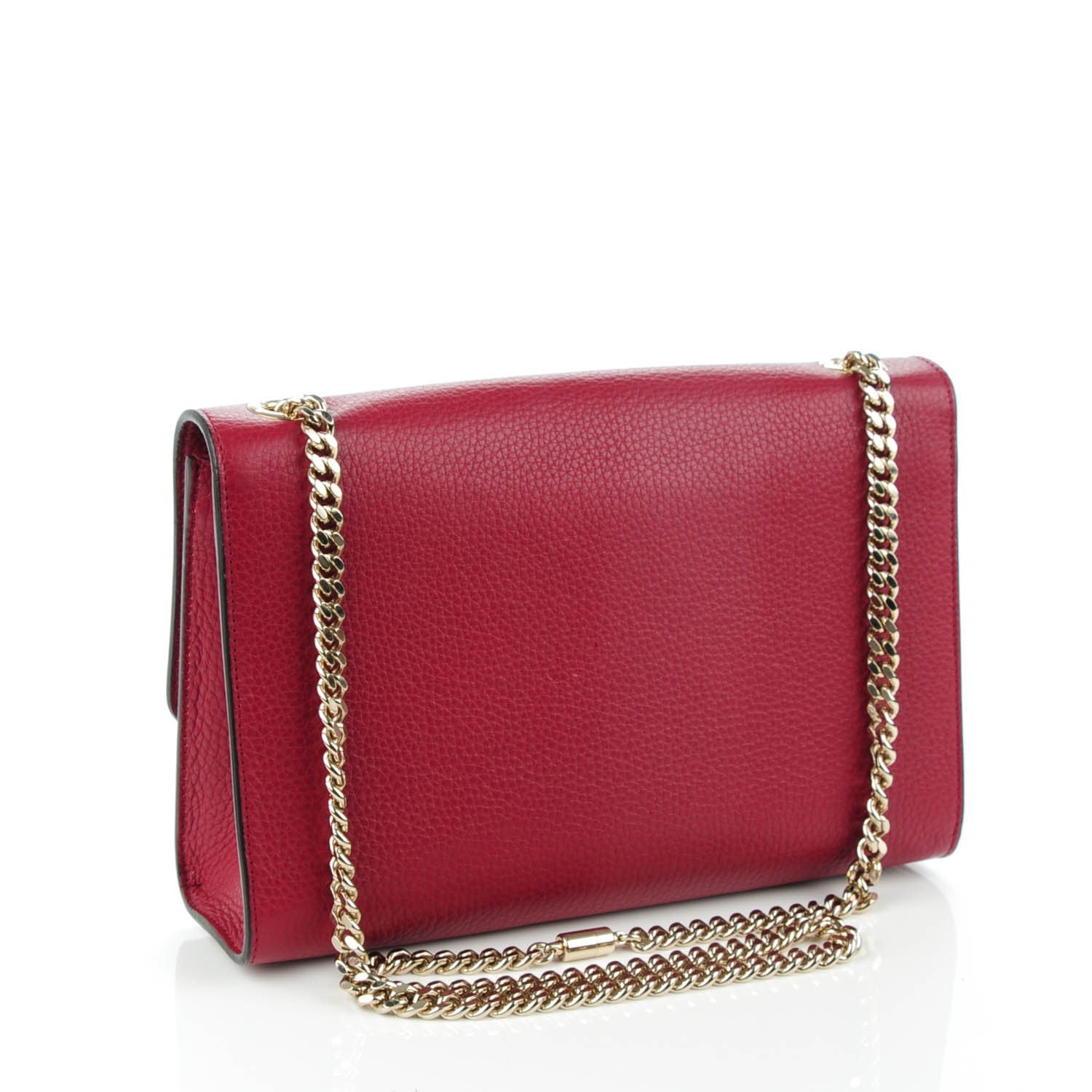 Gucci Pebbled Calfskin Medium Miss Bamboo Shoulder Bag Burgundy 3 of 7