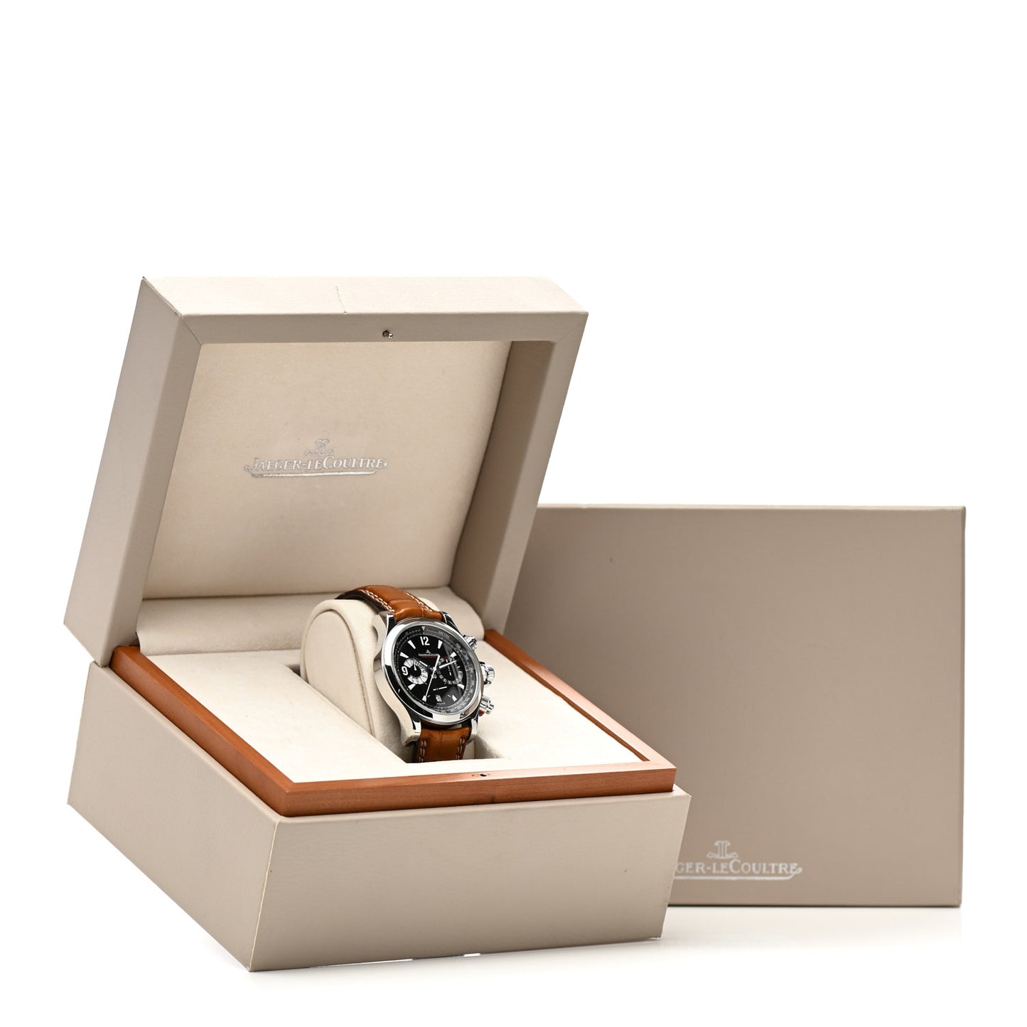 Stainless Steel Alligator 41.5mm Master Compressor Chronograph Automatic Watch Black 146.8.25