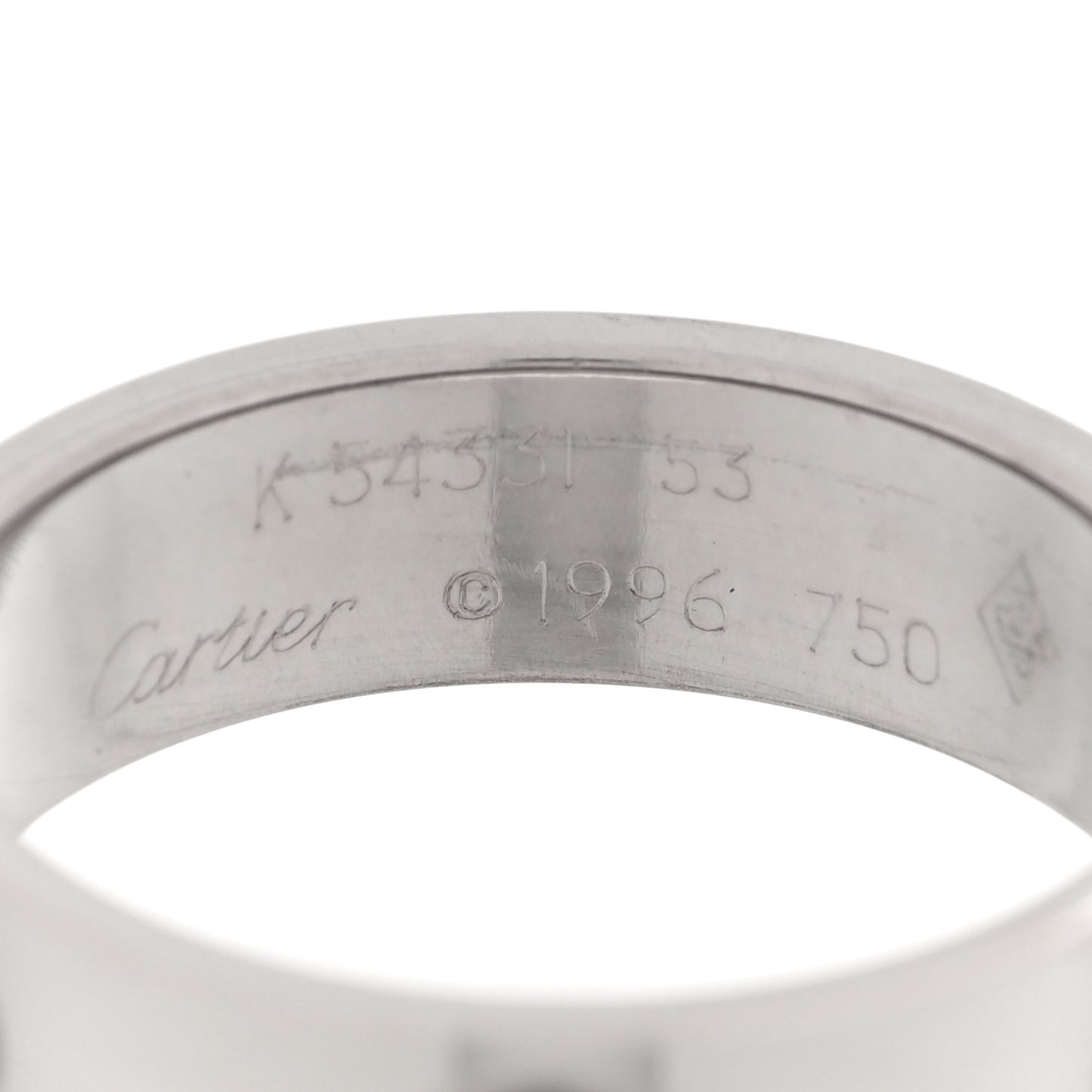 18K White Gold 5.5mm LOVE Ring 53 6.5