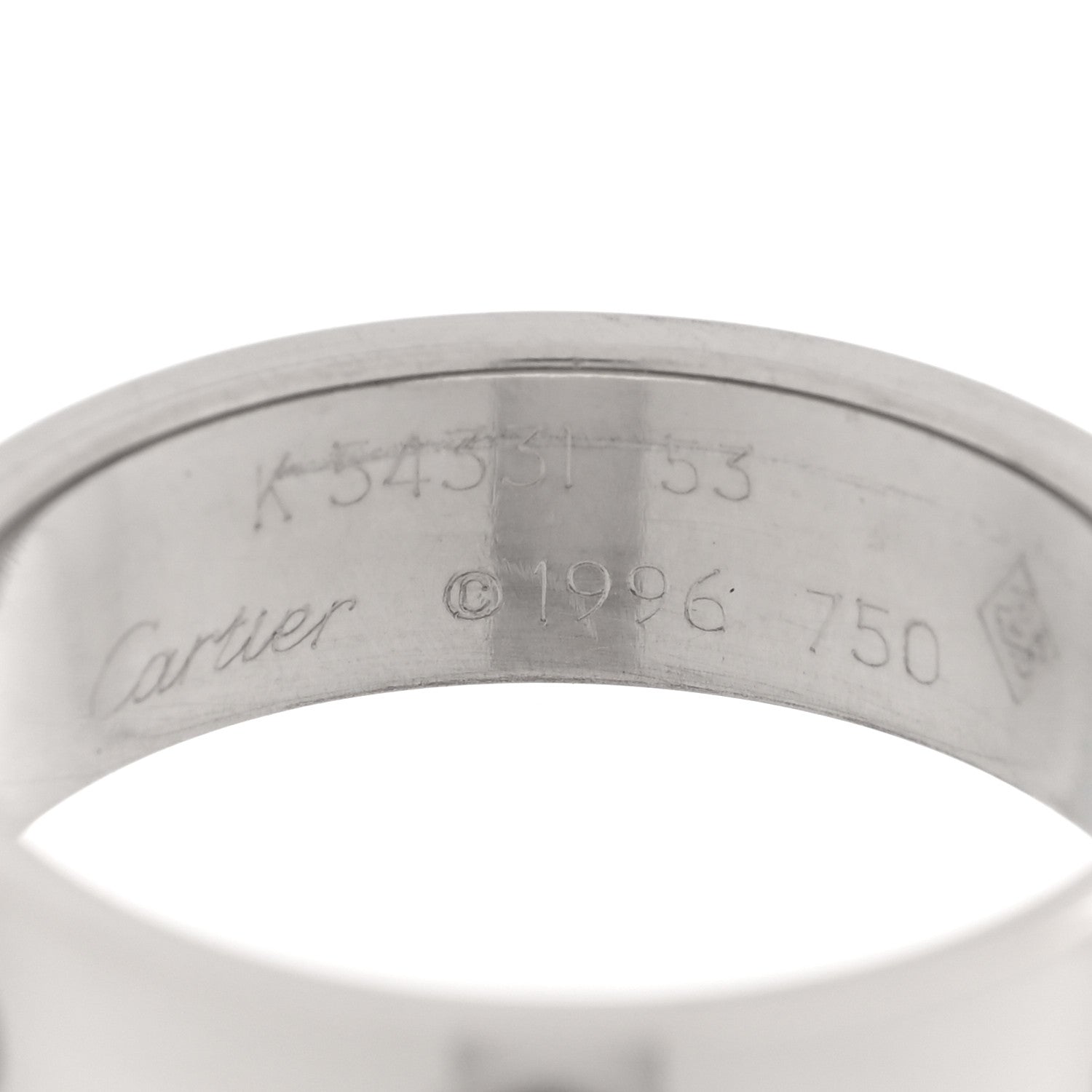 Cartier 18K White Gold 5.5mm LOVE Ring 53 6.5 4 of 4