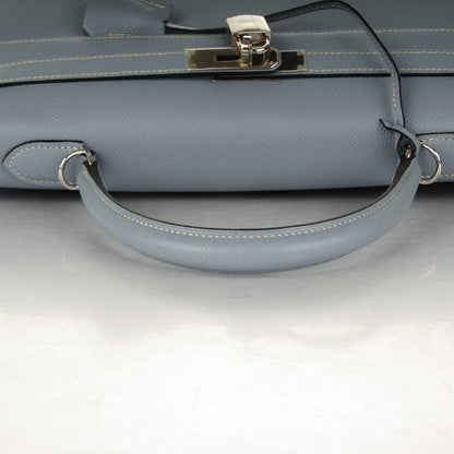 Hermes Epsom Kelly Sellier 35 Bleu Lin 12 of 26