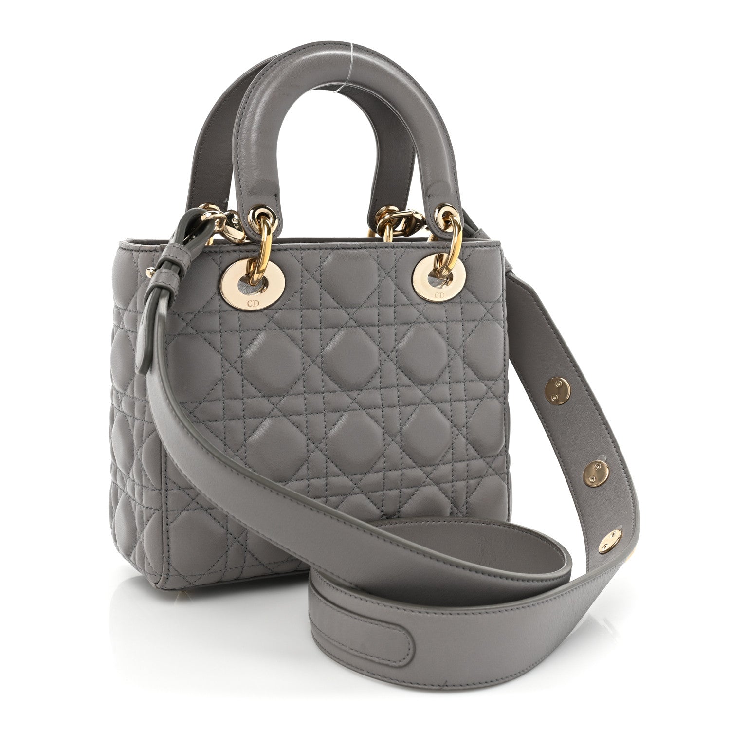 Christian Dior Lambskin Cannage Small Lucky Badges My Lady Dior Grey 3 of 19