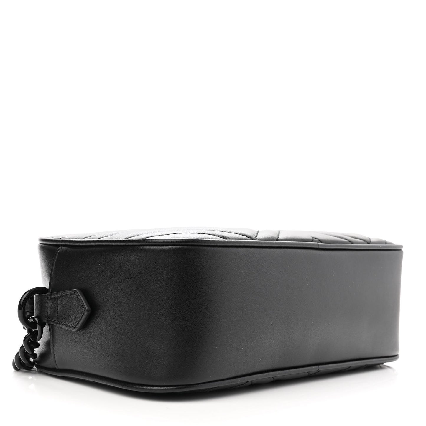 Calfskin Matelasse Monochrome Small GG Marmont Chain Shoulder Bag Black