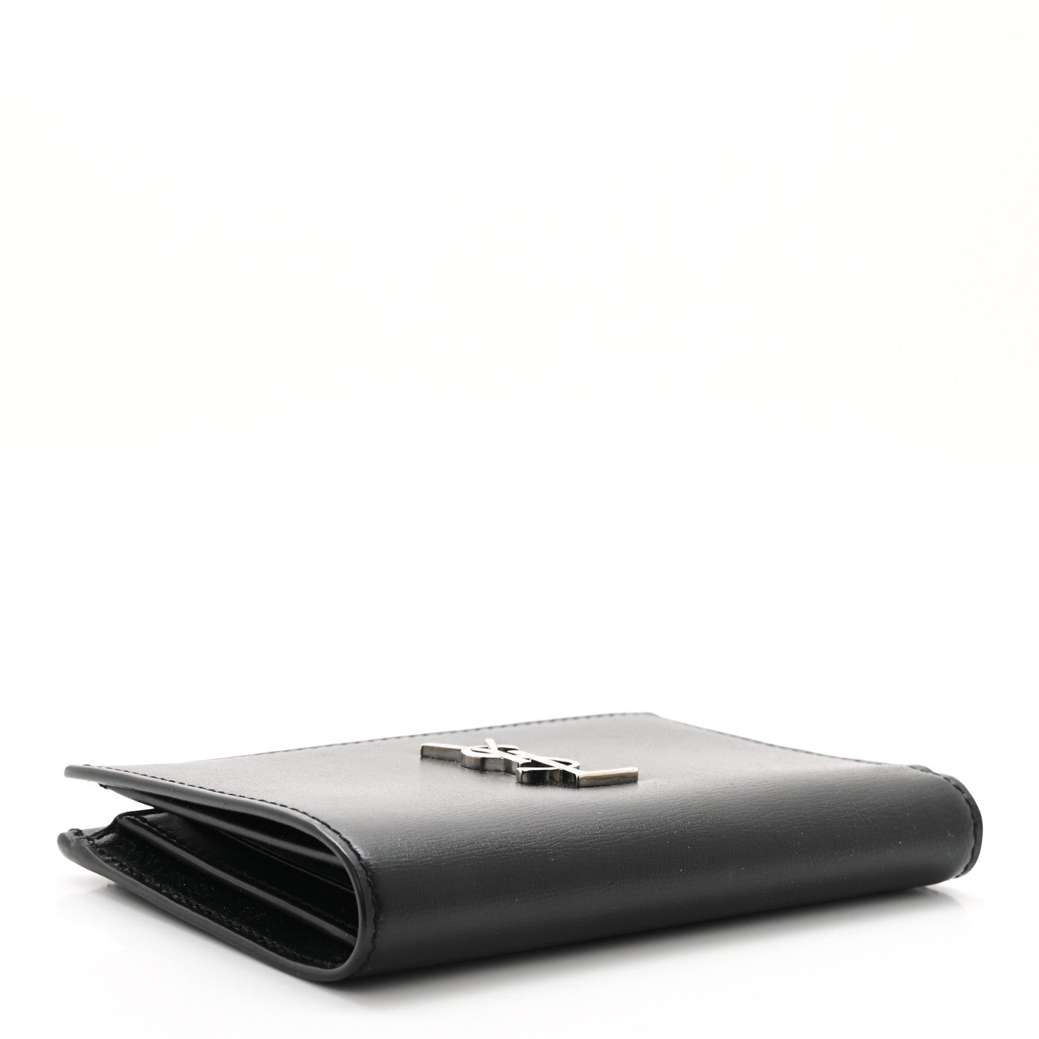 Saint Laurent Calfskin Monogram Bi Fold Zipped Wallet Black 4 of 7