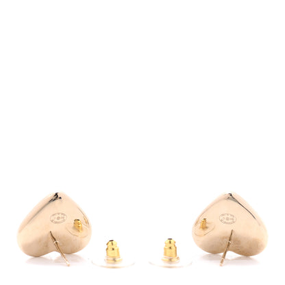 Chanel Pearl CC Heart Earrings Gold 7 of 8
