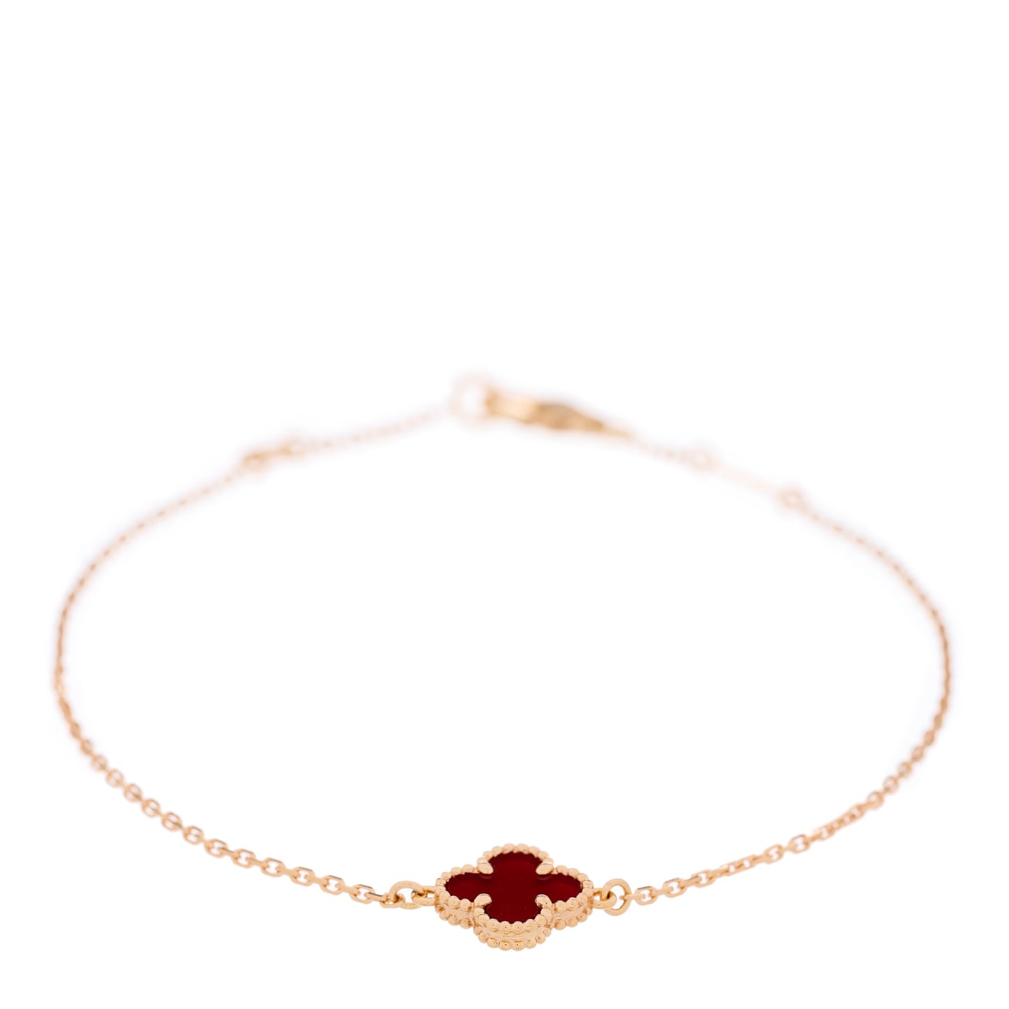 18K Rose Gold Carnelian Sweet Alhambra Bracelet