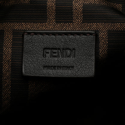 Fendi Fabric Jacquard FF 1974 Small Trapezoid Beauty Pouch Tobacco Moro Black 6 of 8