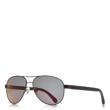 Chanel Mirrored Aviator Sunglasses 4204-Q Purple 1 of 8