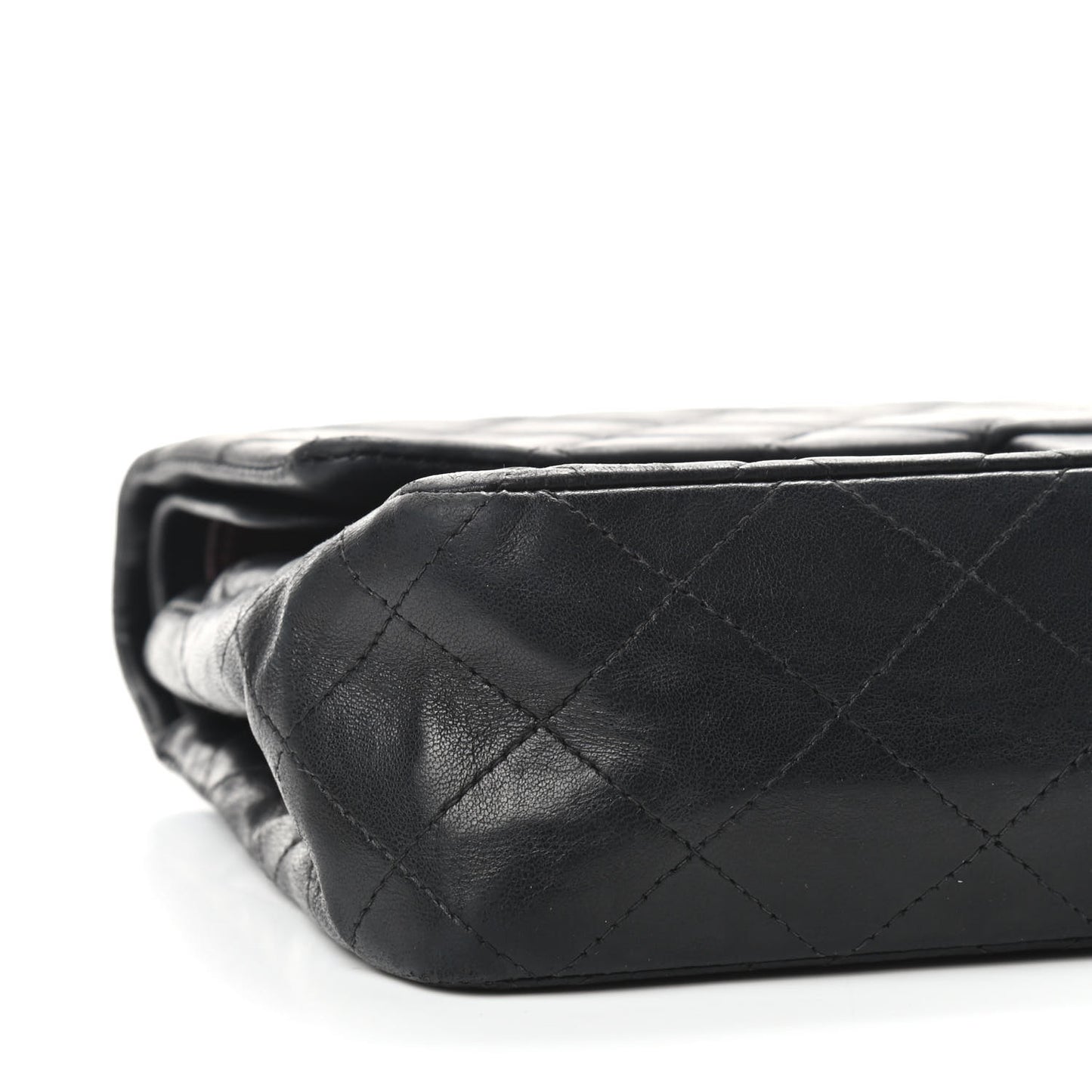 Lambskin Quilted Medium Double Flap Black