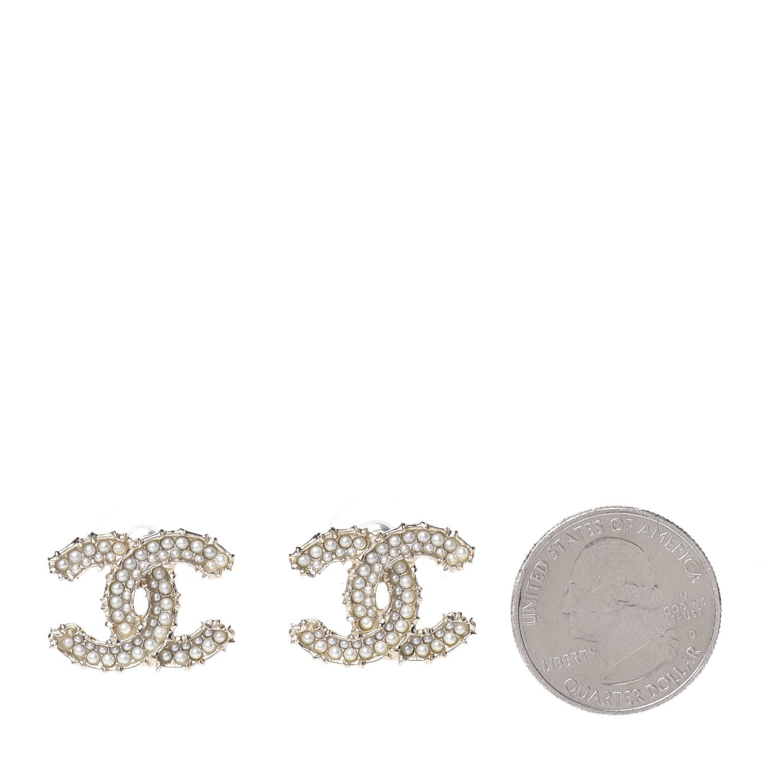 Chanel Pearl CC Camellia Express Stud Earrings Gold 2 of 5