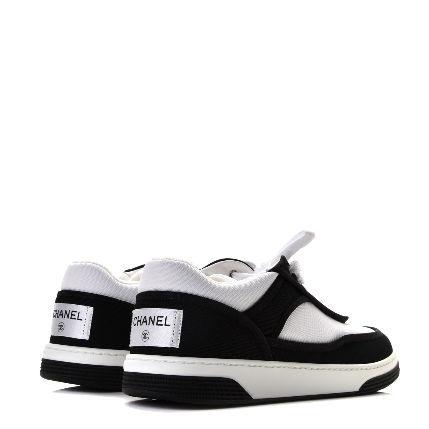 Fabric Womens Logo Sneakers 41 Black White