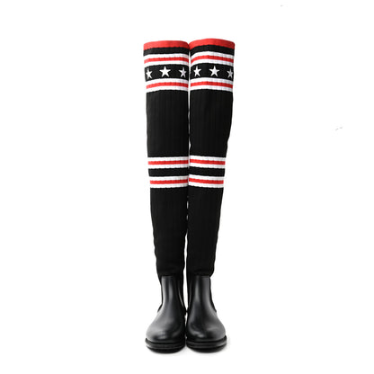 Givenchy Knit Rubber Storm Over The Knee Boots 37 Black 2 of 8