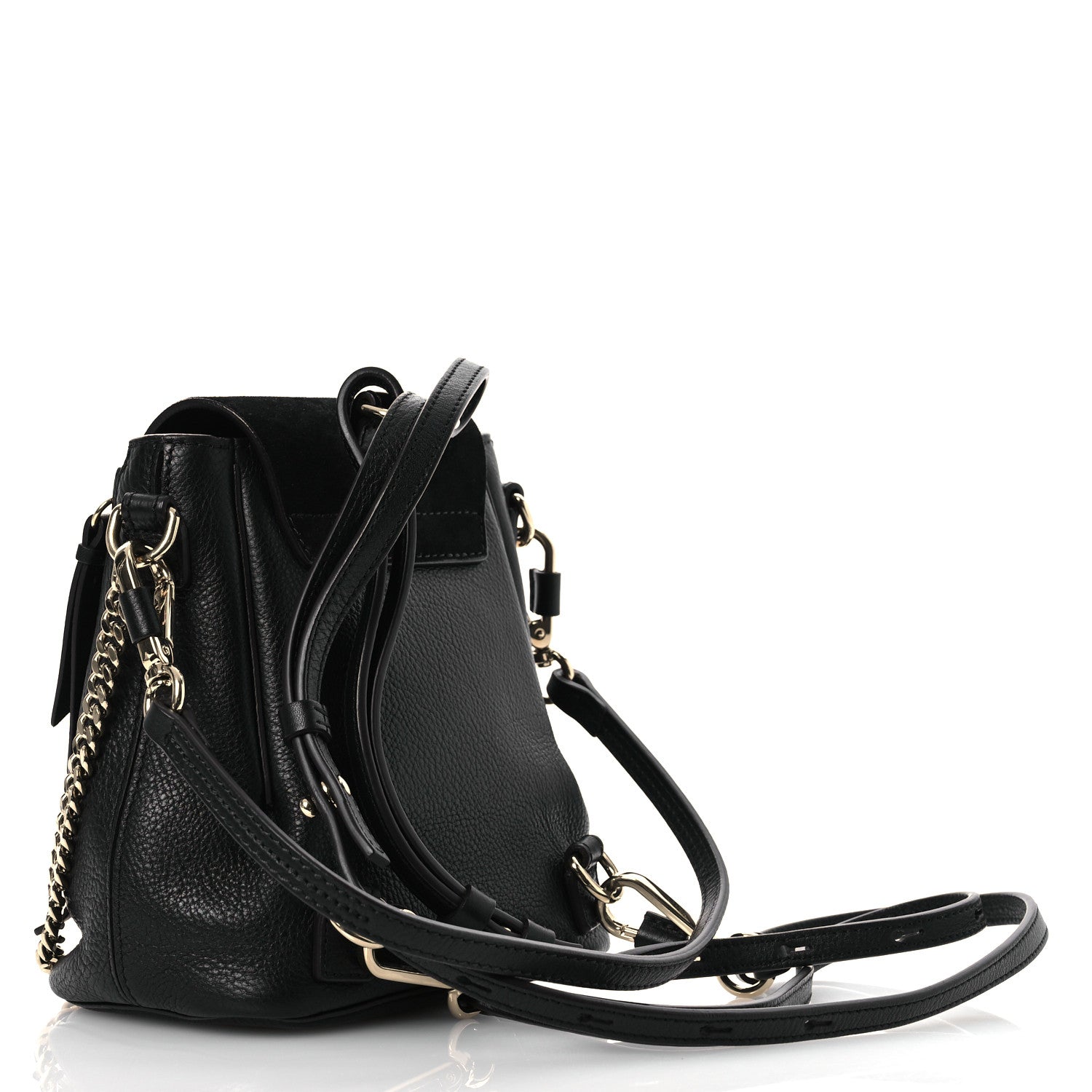 Chloe Suede Calfskin Mini Faye Backpack Black 3 of 11
