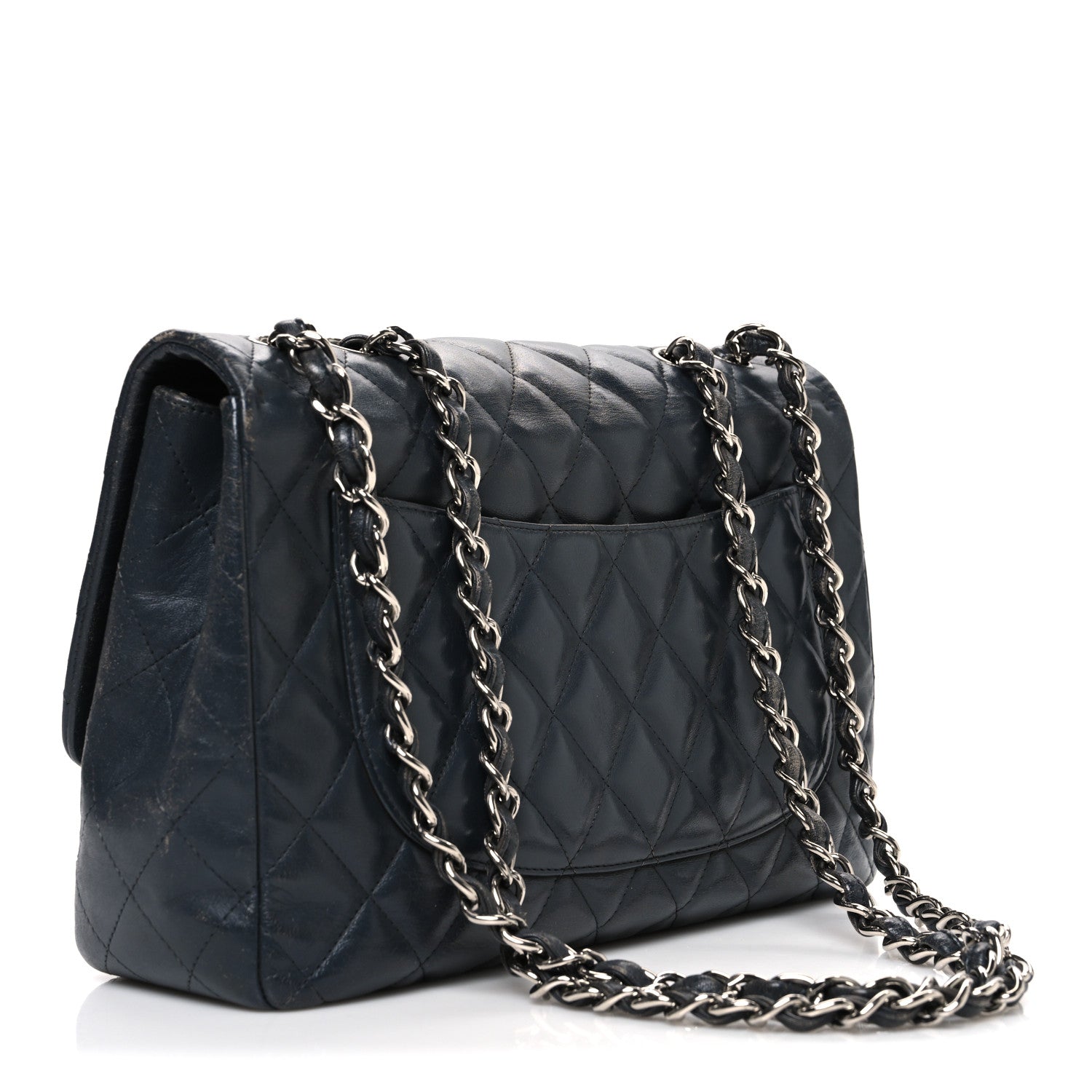 Chanel Lambskin Quilted Jumbo Single Flap Grey 1861293 – FASHIONPHILE