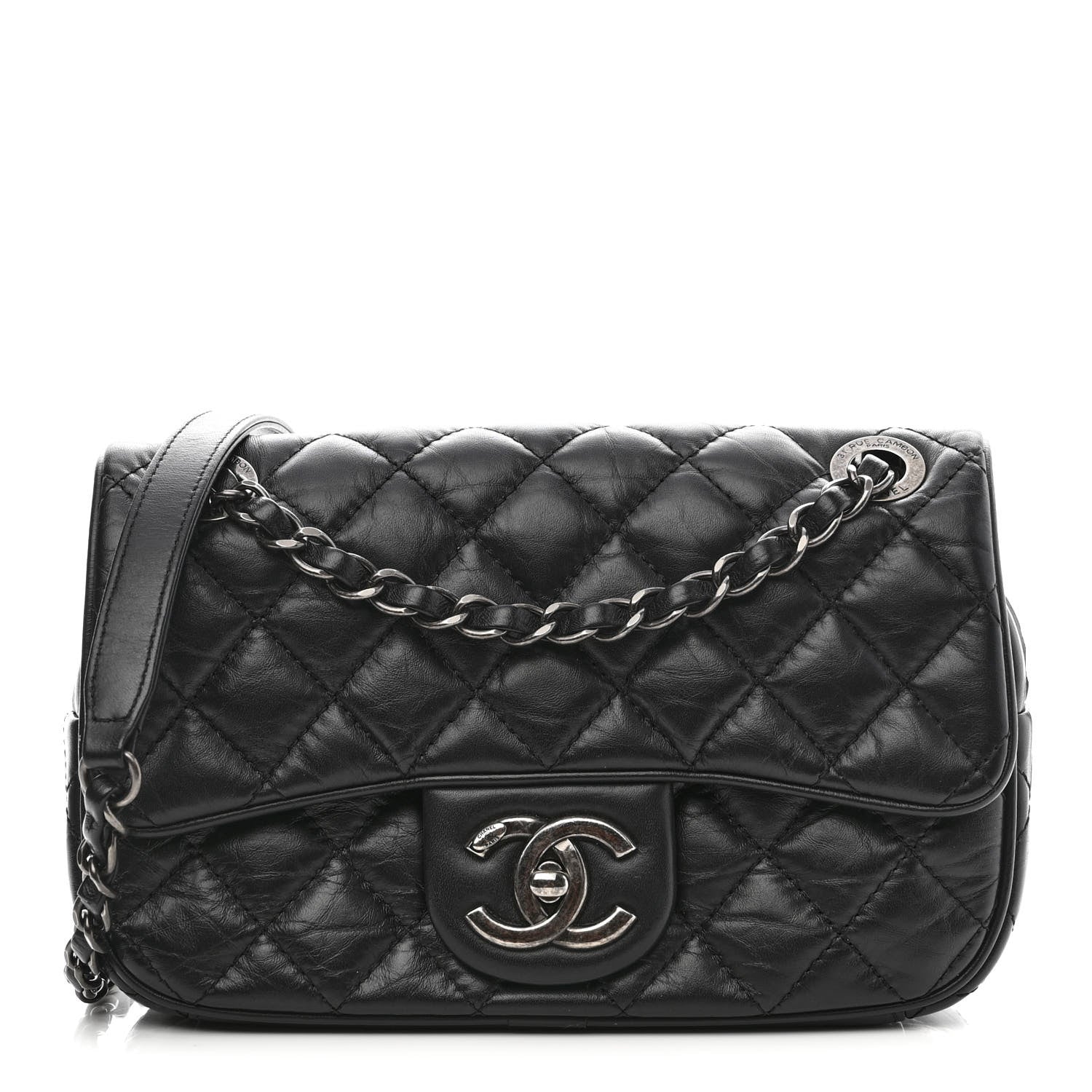 Chanel Aged Calfskin Quilted Small Easy Flap Black 1 of 9