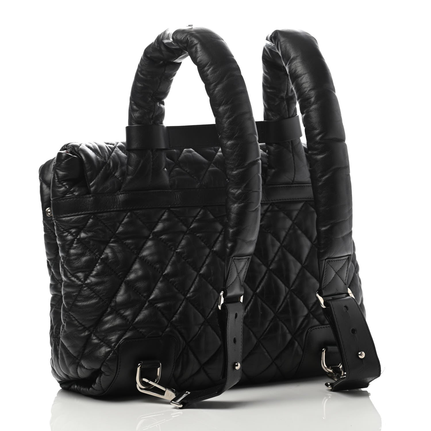 Chanel Lambskin Quilted Coco Cocoon Backpack Black 2 of 4