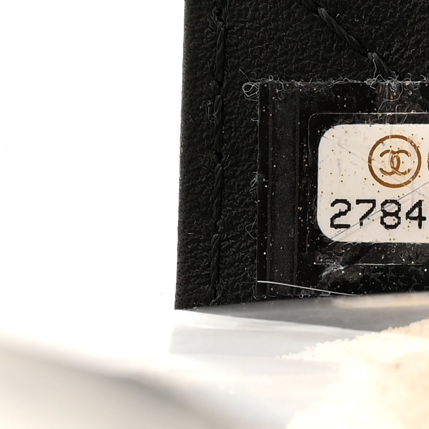 Lambskin PVC Sand By The Sea Flap With Pearl Strap Black