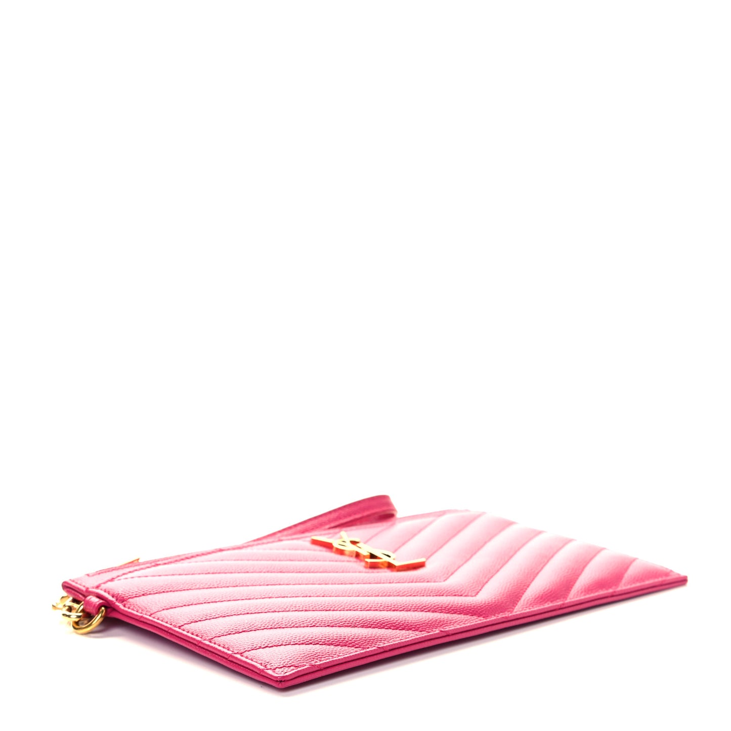 Grain De Poudre Chevron Monogram Large Bill Pouch Bright Pink