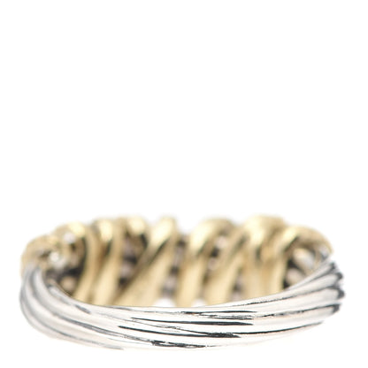 David Yurman Sterling Silver 18K Yellow Gold Diamond Helena Ring 54 6.75 4 of 5