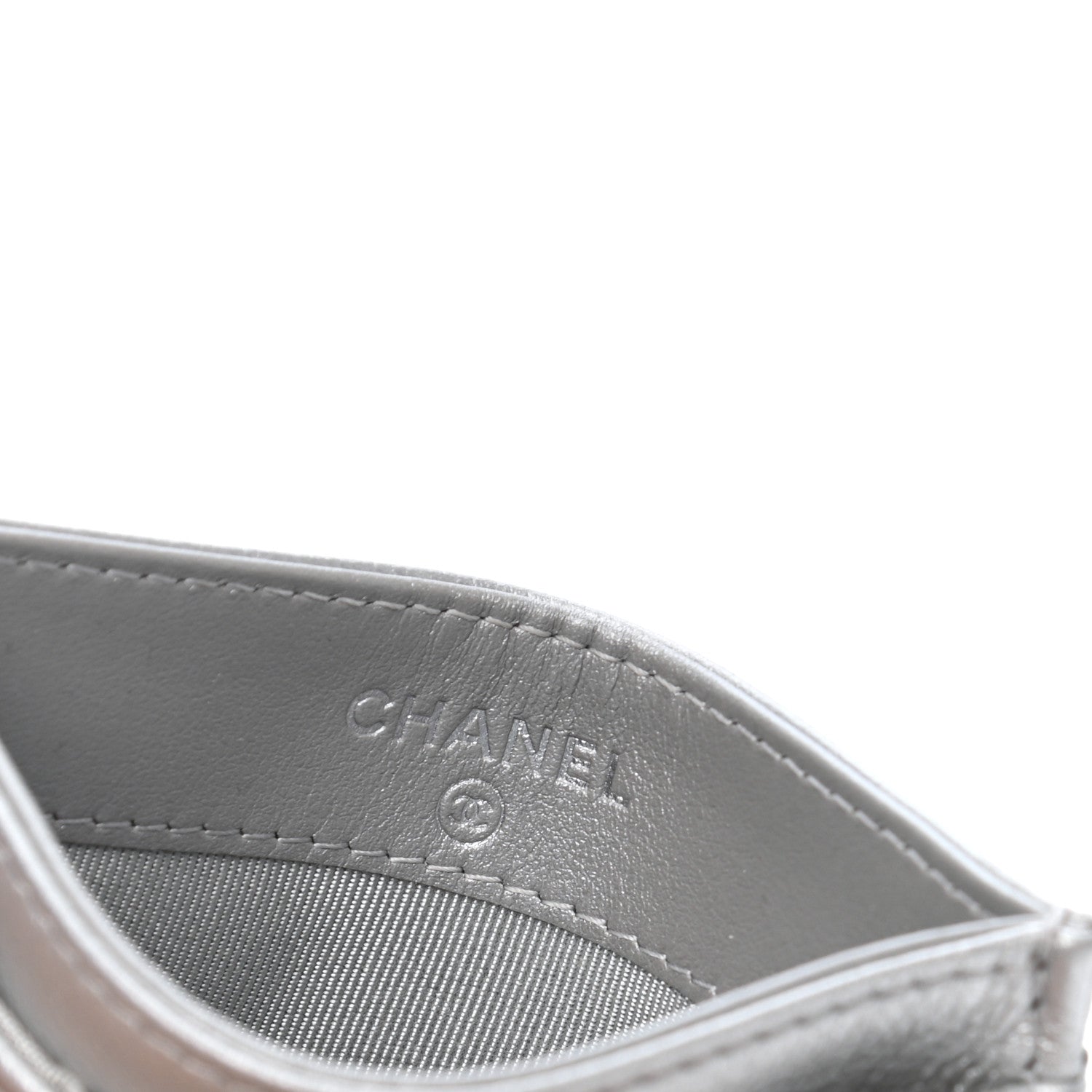 Chanel Metallic Calfskin Quilted Reissue Card Holder Silver 5 of 8