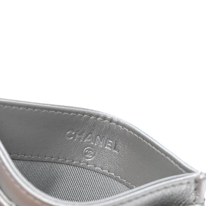 Chanel Metallic Calfskin Quilted Reissue Card Holder Silver 5 of 8