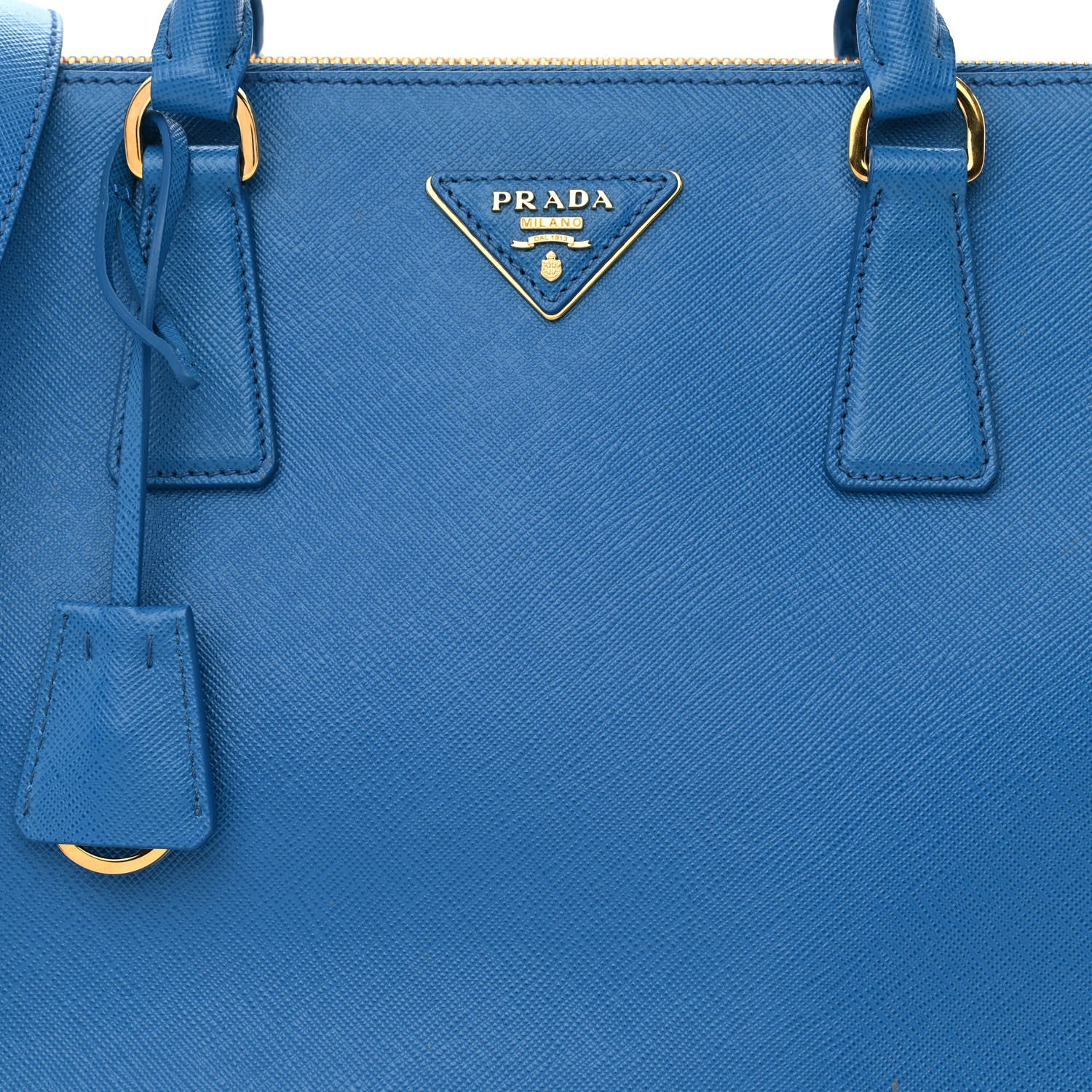 Prada Saffiano Medium Galleria Double Zip Tote Sea Blue 8 of 10