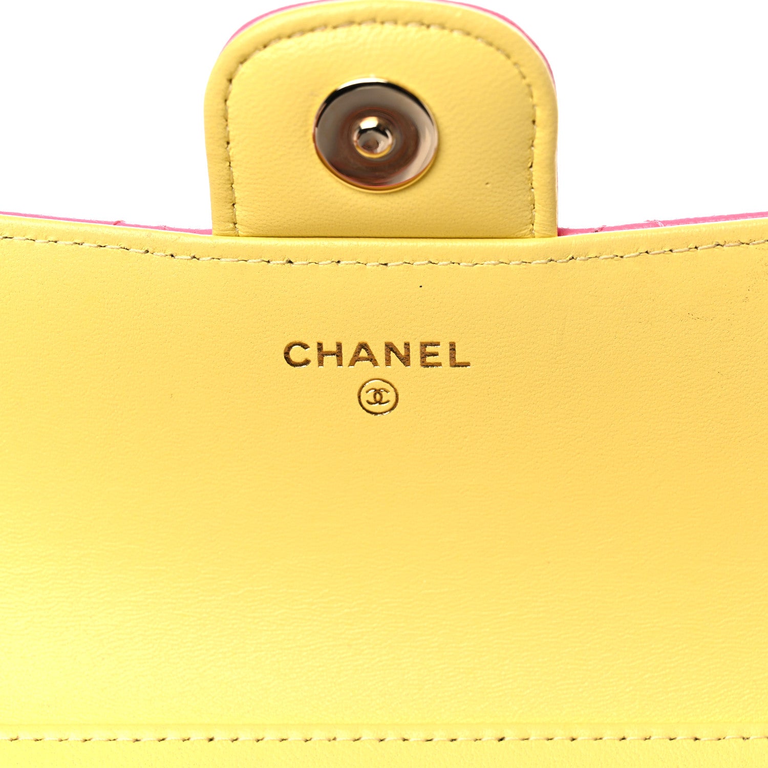 Chanel Lambskin Quilted Glasses Case With Chain Pink Yellow 5 of 11