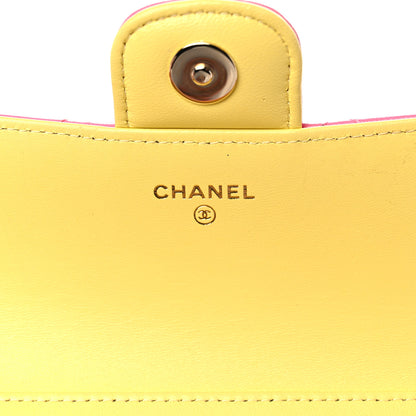 Chanel Lambskin Quilted Glasses Case With Chain Pink Yellow 5 of 11