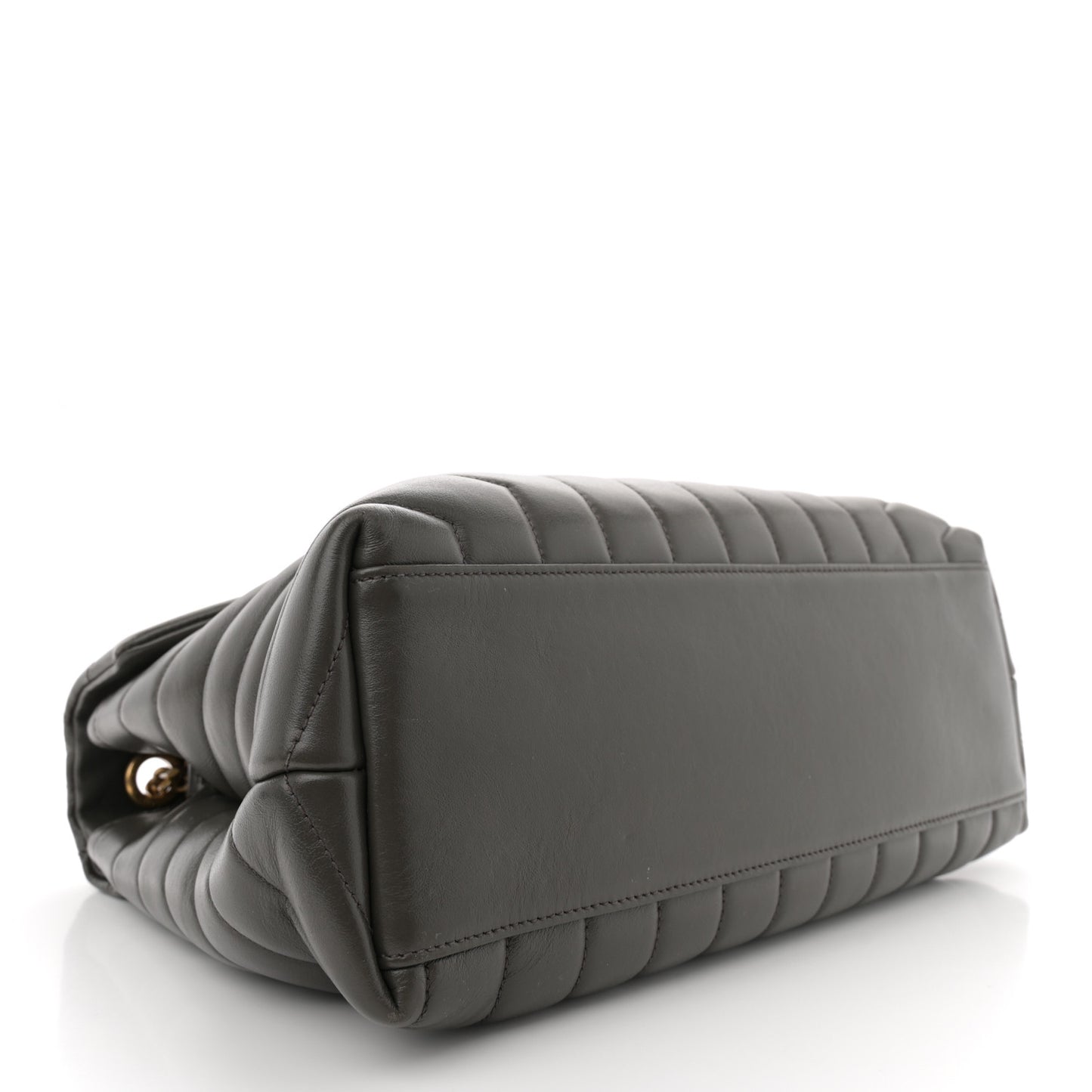 Calfskin Y Quilted Monogram Medium Loulou Chain Satchel Pebble