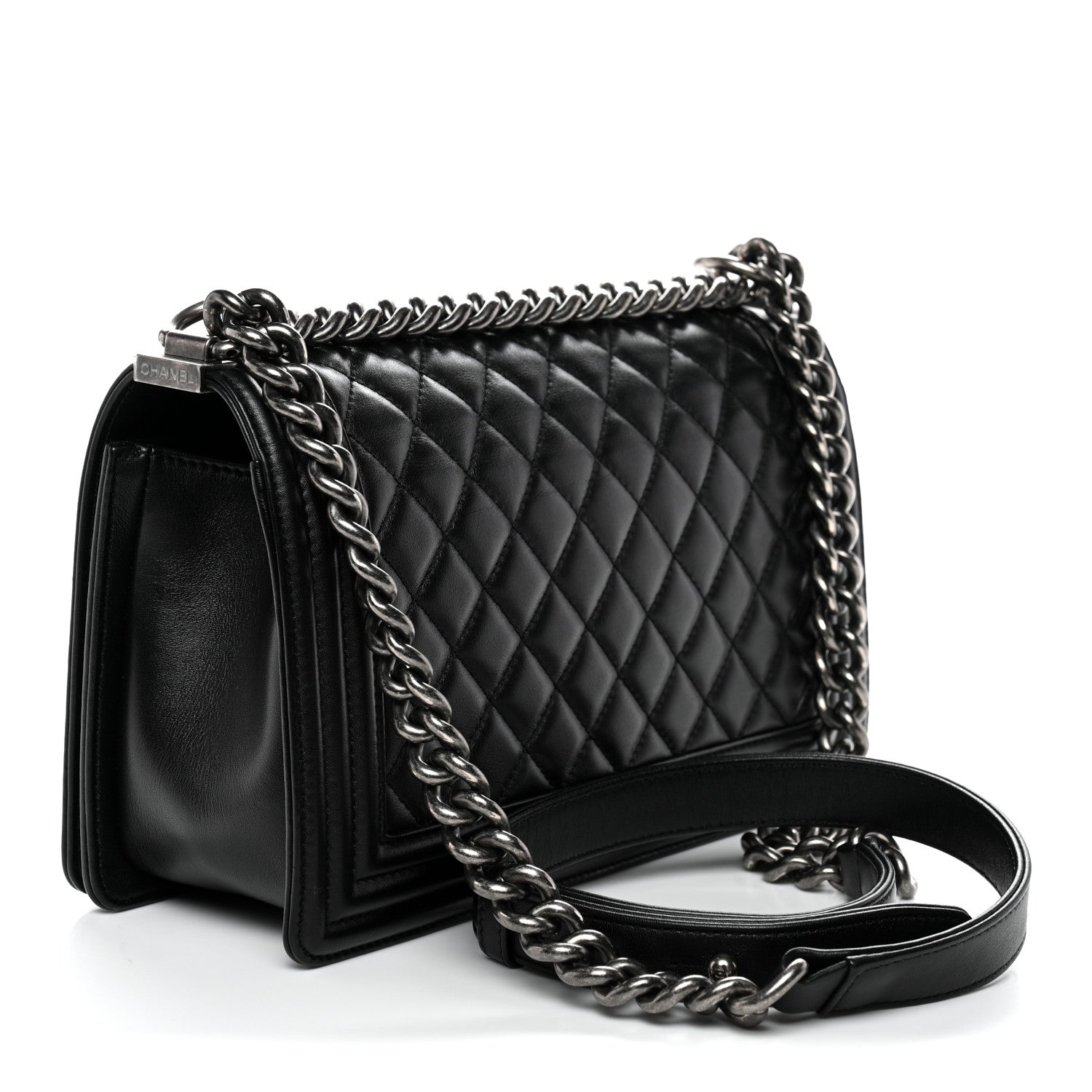 Chanel Lambskin Quilted Medium Boy Flap Black 3 of 11