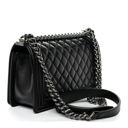 Chanel Lambskin Quilted Medium Boy Flap Black 3 of 11