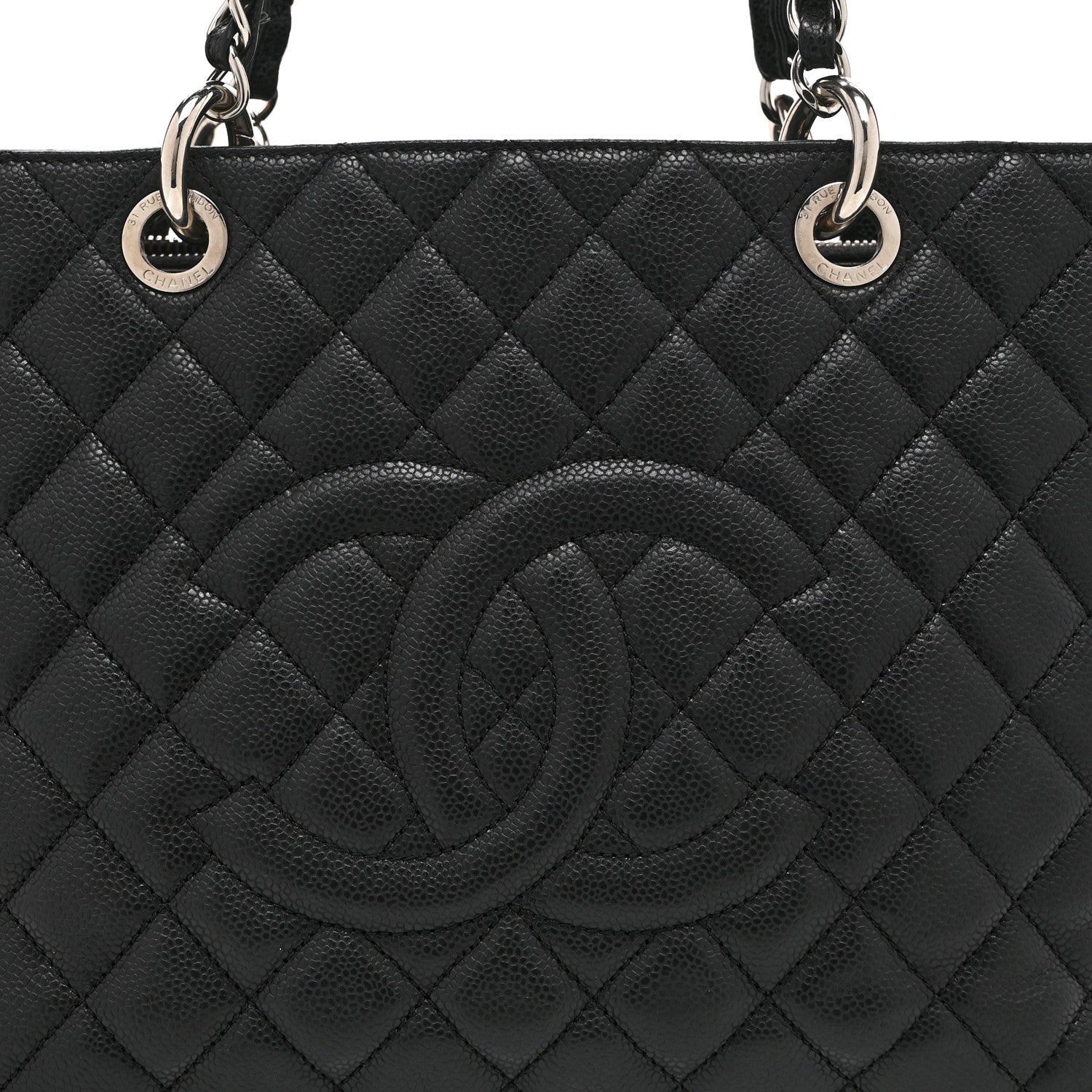 Chanel Caviar Quilted Grand Shopping Tote GST Black 8 of 10