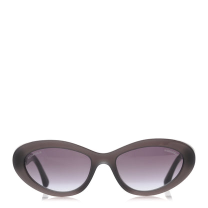 Chanel Acetate Lambskin Cat Eye Sunglasses 5538-Q Black 2 of 8