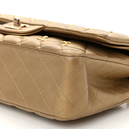Chanel Metallic Lambskin Quilted Egyptian Amulet Medium Double Flap Gold 10 of 13