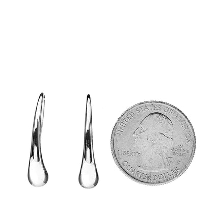 Tiffany Sterling Silver Elsa Peretti Teardrop Hoop Earrings 2 of 4