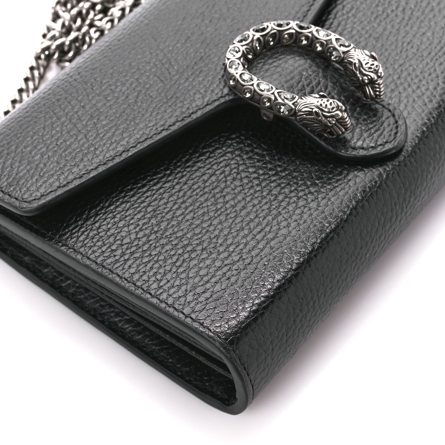 Gucci Calfskin Mini Dionysus Chain Wallet Black 10 of 11