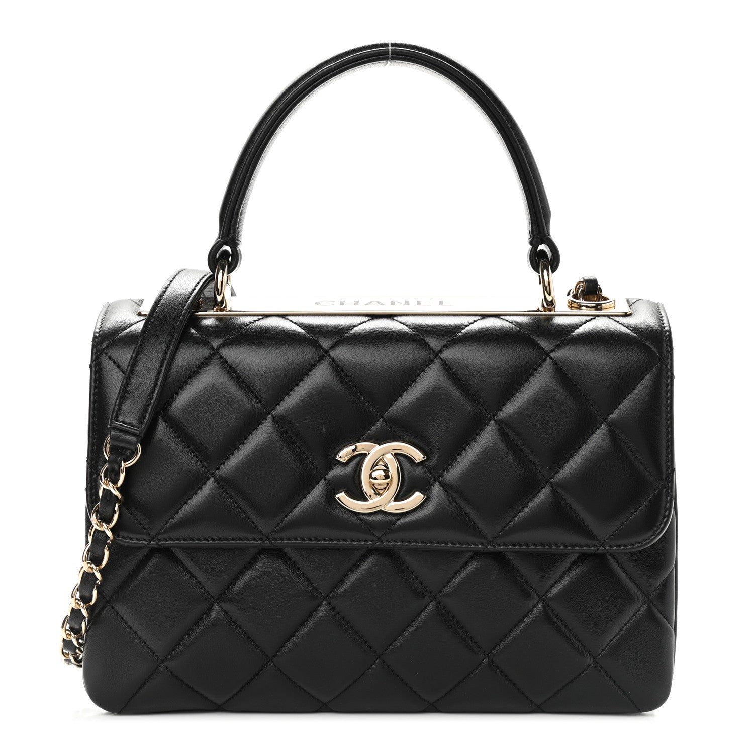 Chanel Lambskin Quilted Small Trendy CC Dual Handle Flap Bag Black 1 of 11