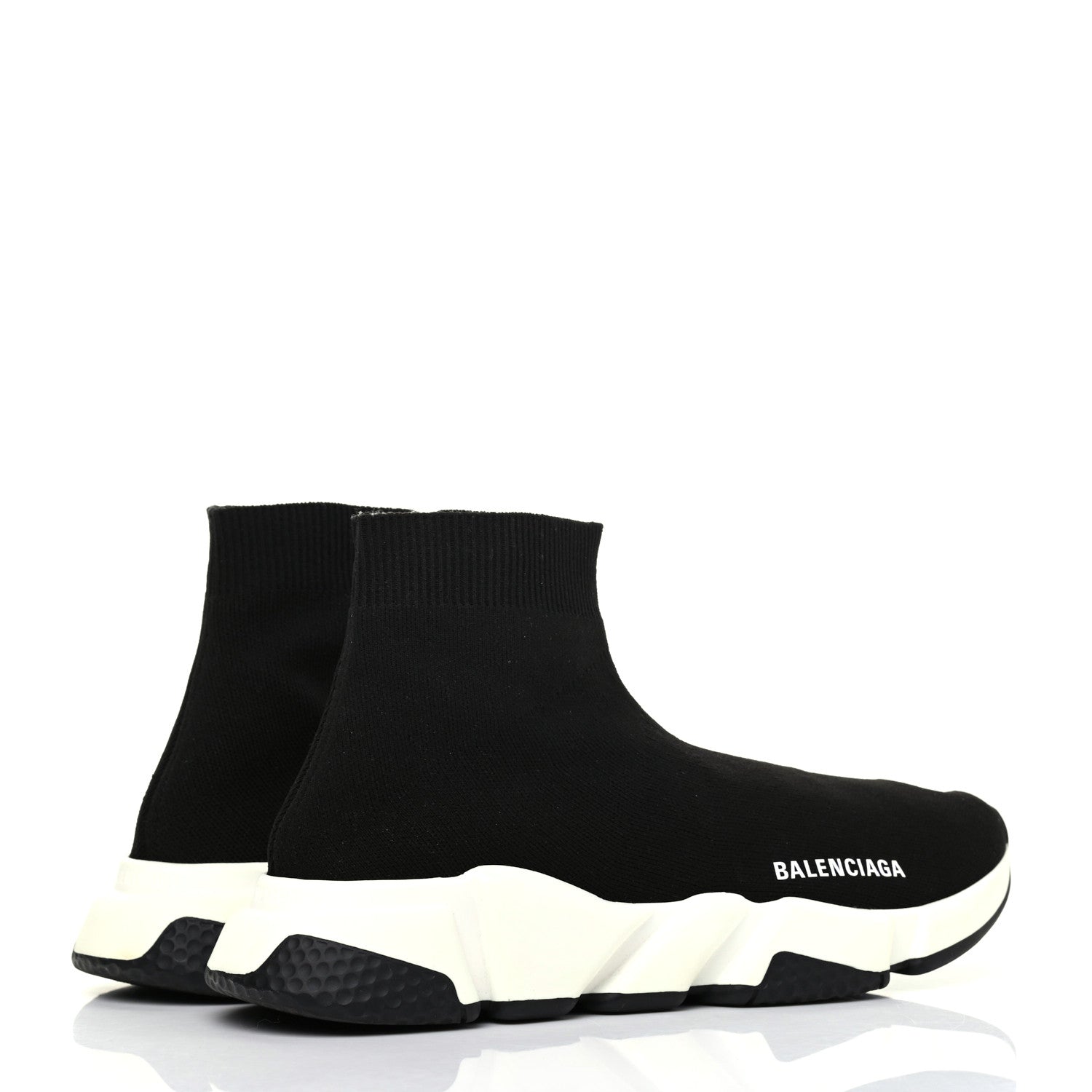 Balenciaga Neoprene Knit Womens Speed Sneakers 39 Black White 4 of 12