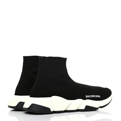 Balenciaga Neoprene Knit Womens Speed Sneakers 39 Black White 4 of 12