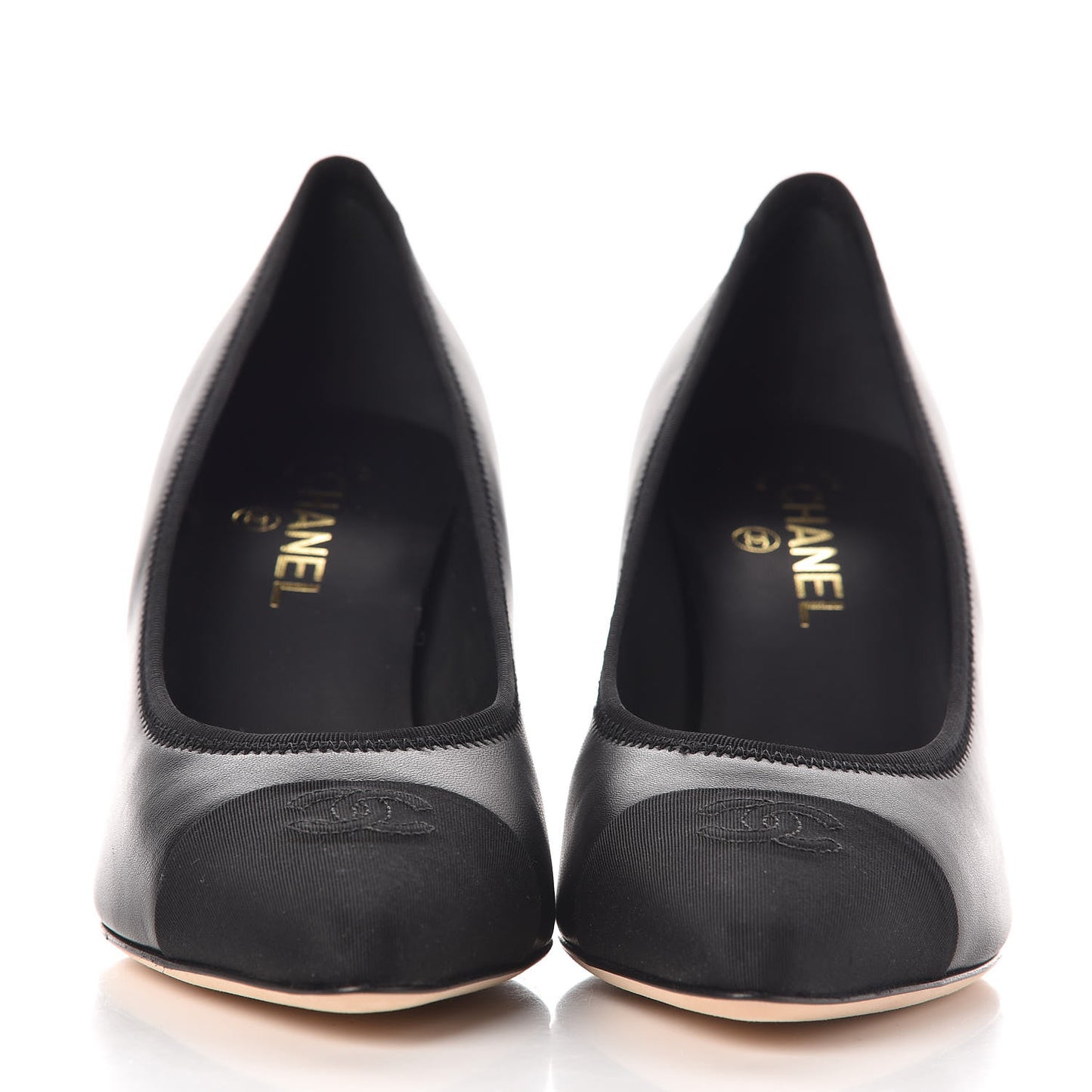 Lambskin Grosgrain Chain Pumps 42 Black
