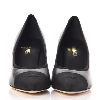 Chanel Lambskin Grosgrain Chain Pumps 42 Black 2 of 9