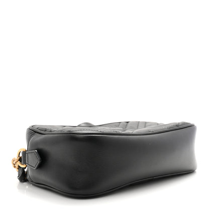 Gucci Calfskin Matelasse Small GG Marmont Chain Shoulder Bag Black 4 of 11