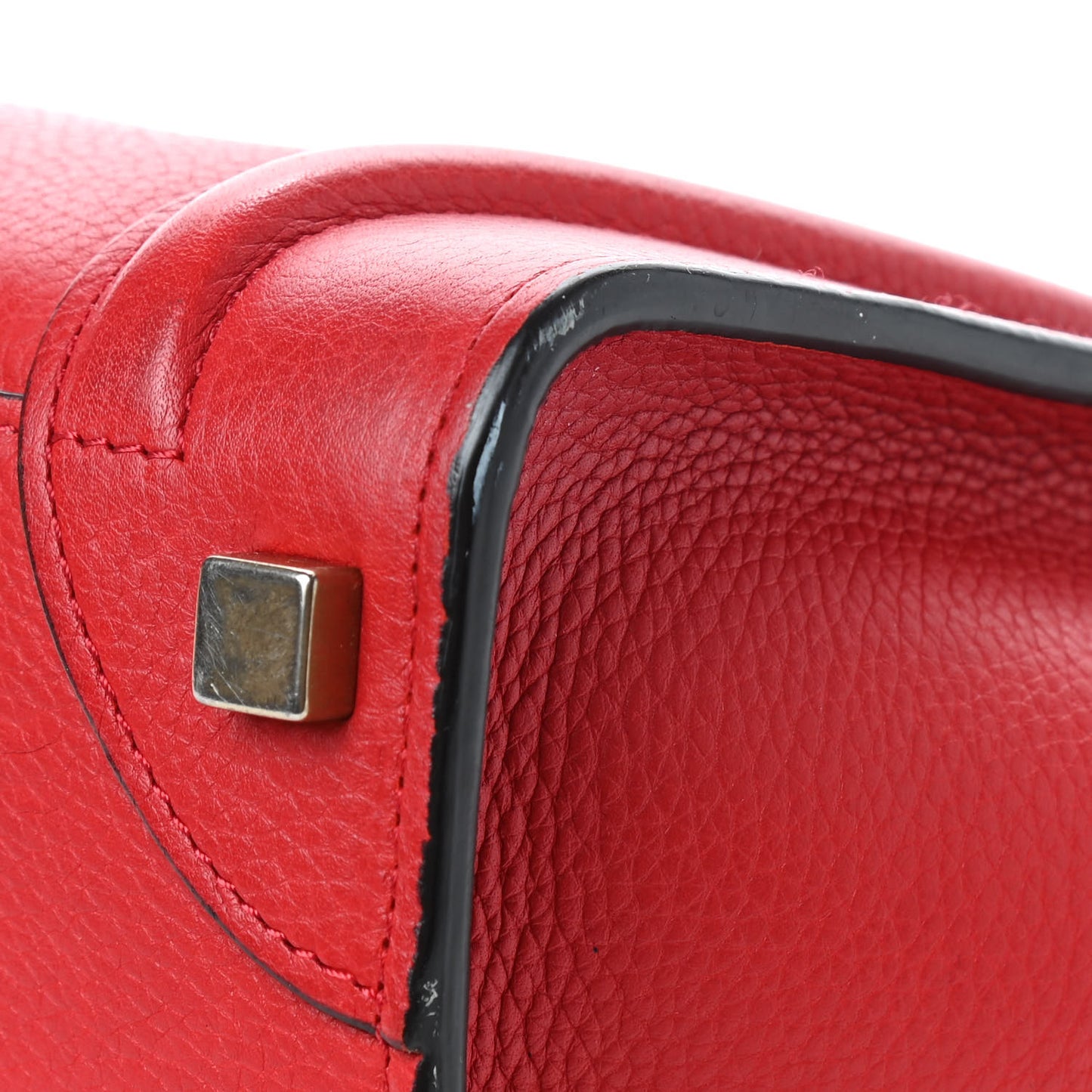 Drummed Calfskin Micro Luggage Red