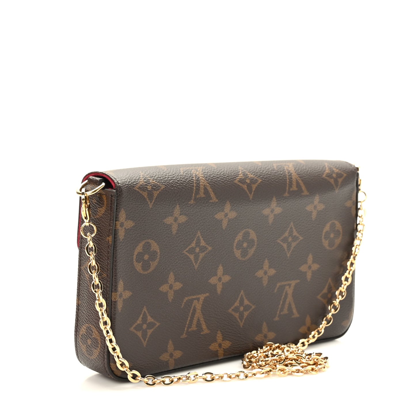 Monogram Pochette Felicie Chain Wallet Fuchsia