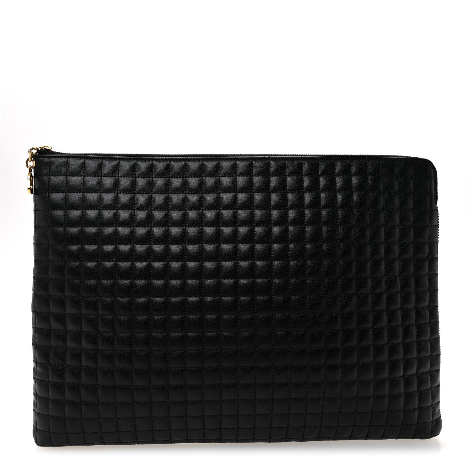 Celine Calfskin Quilted C Charm Pouch Black 1 of 8
